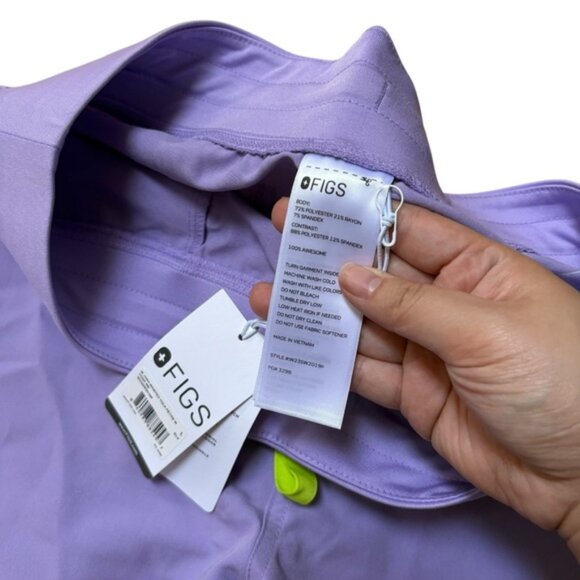 Figs Purple High Waisted Yola Petite Yoga Pants Size Large New with tags - Picture 6 of 7